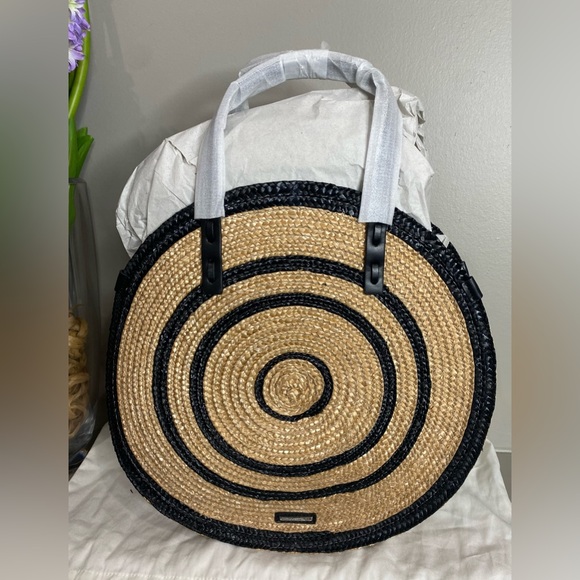 Rebecca Minkoff Woven Straw Circle Tote - Picture 4 of 11